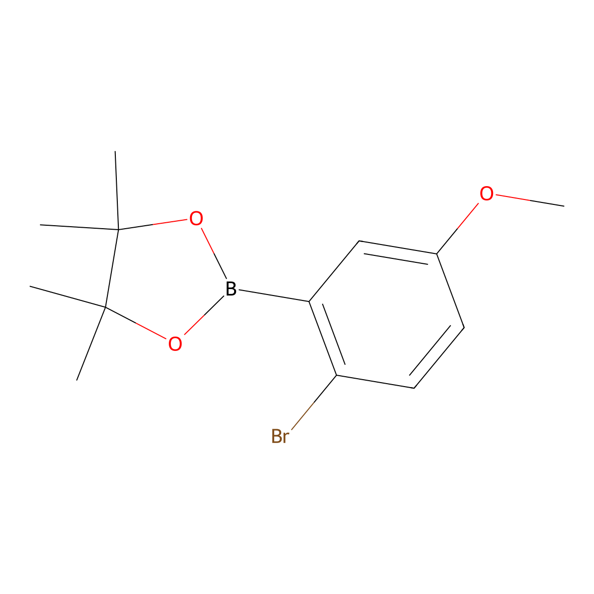 2-(2-Bromo-5-methoxyphenyl)-4,4,5,5-tetramethyl-1,3,2-dioxaborolane molecular structure, CAS 1256781-58-4