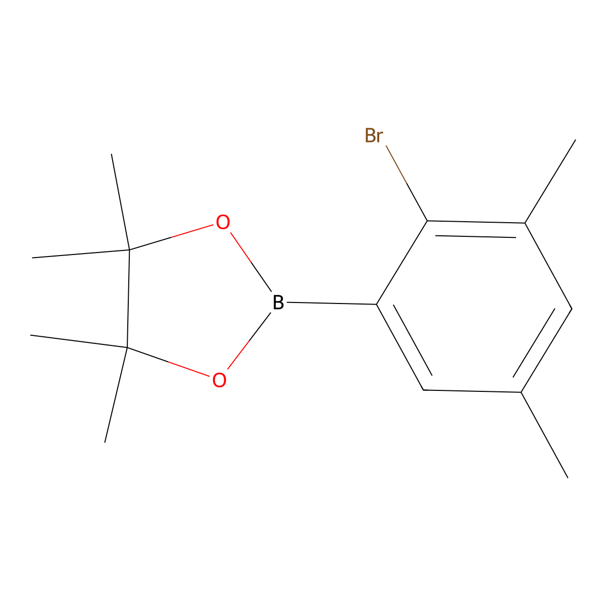 2-(2-Bromo-3,5-dimethylphenyl)-4,4,5,5-tetramethyl-1,3,2-dioxaborolane molecular structure, CAS 1256781-60-8