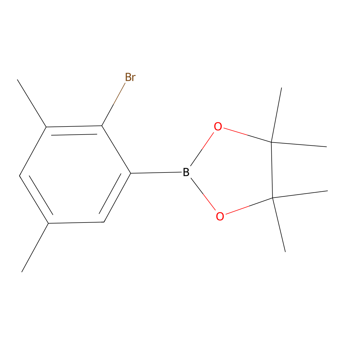 2-(2-Bromo-3,5-dimethylphenyl)-4,4,5,5-tetramethyl-1,3,2-dioxaborolane molecular structure, CAS 1256781-60-8