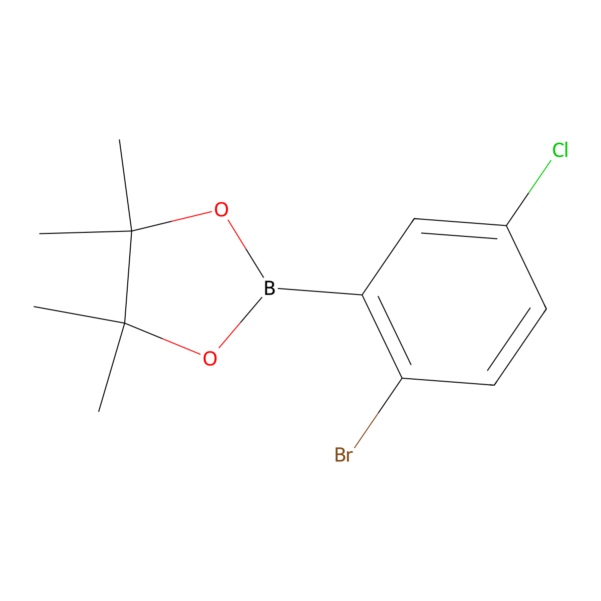 2-(2-Bromo-5-chlorophenyl)-4,4,5,5-tetramethyl-1,3,2-dioxaborolane molecular structure, CAS 1256781-63-1