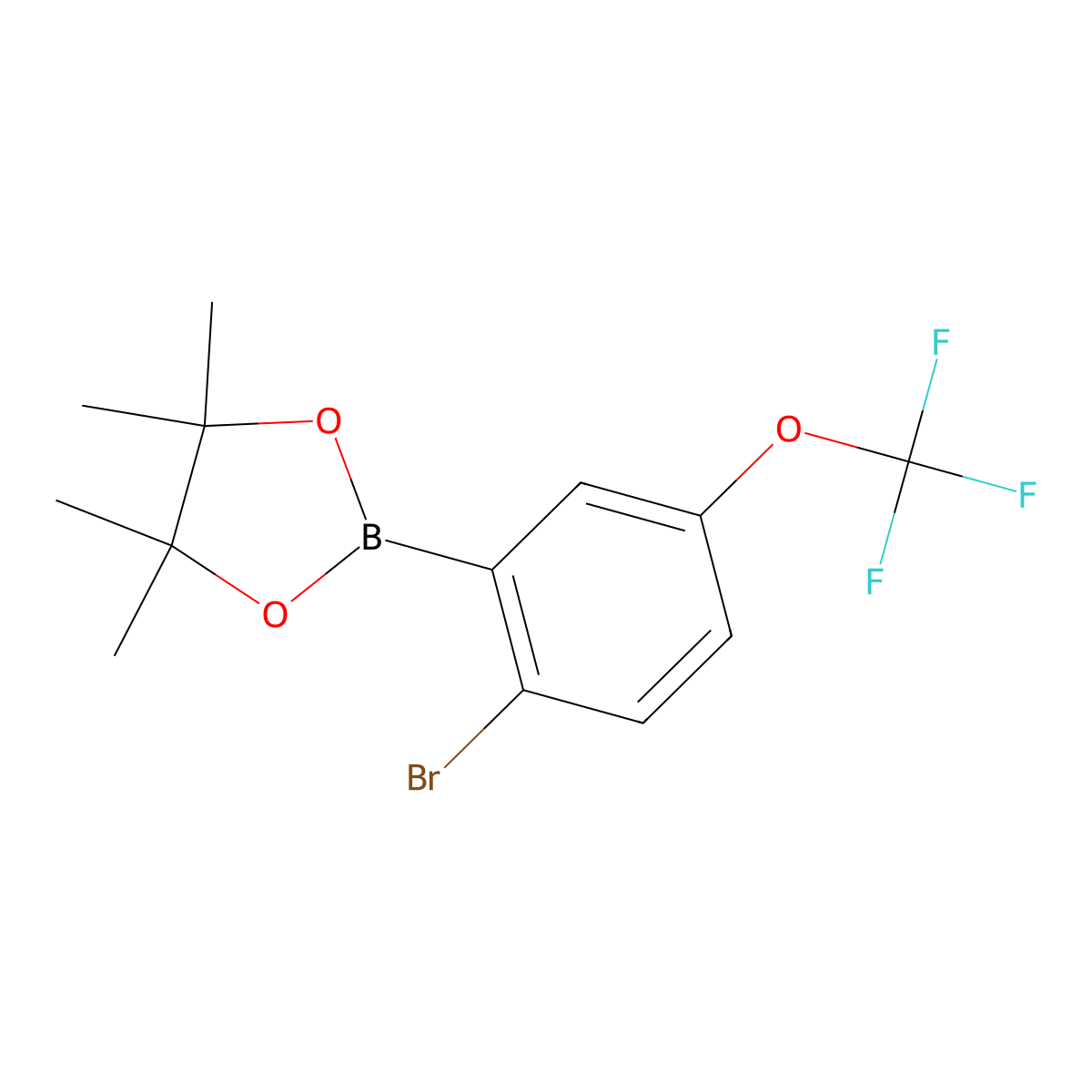 2-(2-Bromo-5-(trifluoromethoxy)phenyl)-4,4,5,5-tetramethyl-1,3,2-dioxaborolane molecular structure, CAS 1256781-66-4