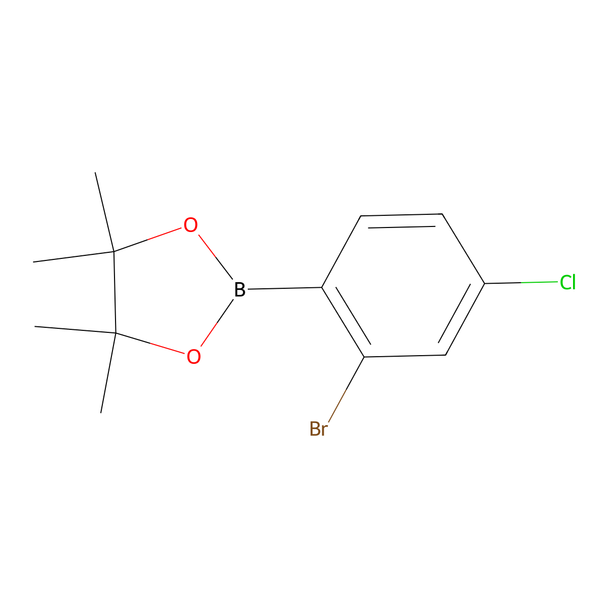 2-(2-Bromo-4-chlorophenyl)-4,4,5,5-tetramethyl-1,3,2-dioxaborolane molecular structure, CAS 1256781-67-5