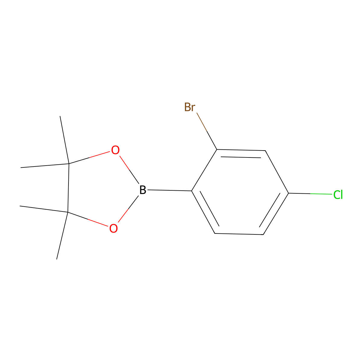 2-(2-Bromo-4-chlorophenyl)-4,4,5,5-tetramethyl-1,3,2-dioxaborolane molecular structure, CAS 1256781-67-5