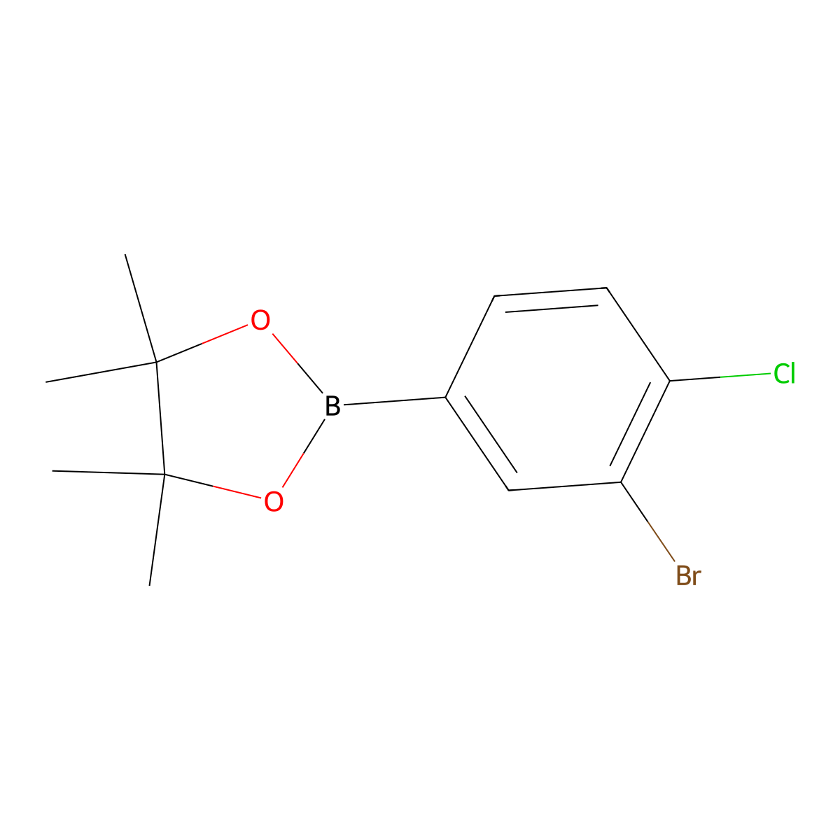 2-(3-Bromo-4-chlorophenyl)-4,4,5,5-tetramethyl-1,3,2-dioxaborolane molecular structure, CAS 1256781-68-6
