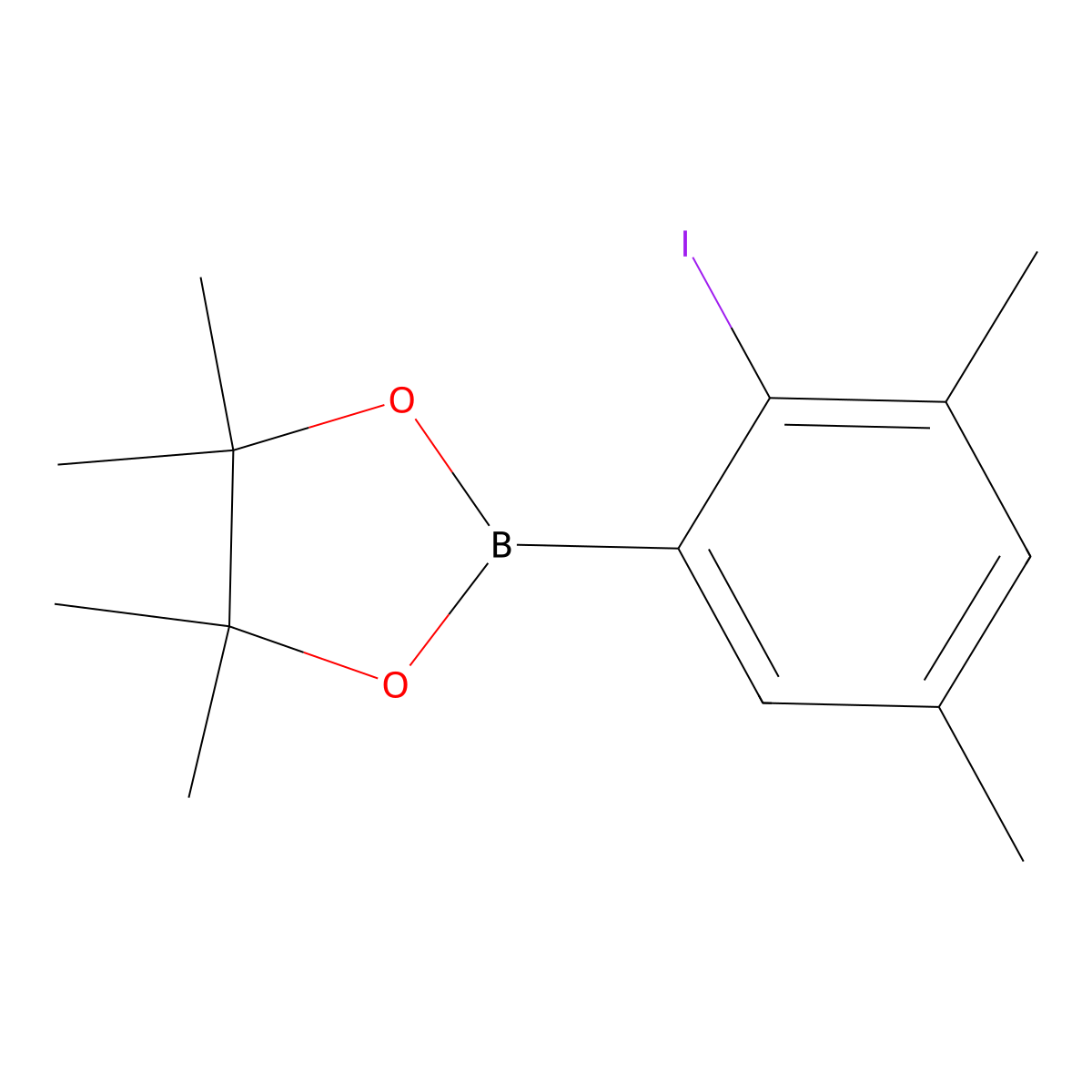 2-(2-Iodo-3,5-dimethylphenyl)-4,4,5,5-tetramethyl-1,3,2-dioxaborolane molecular structure, CAS 1256781-70-0