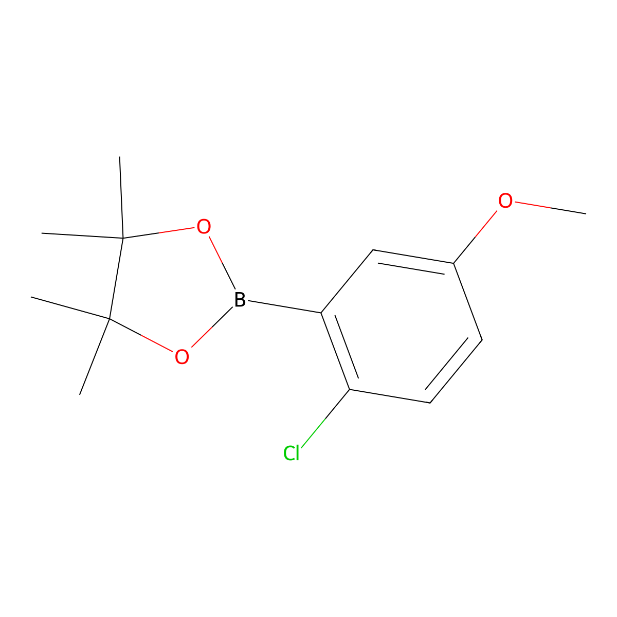 2-(2-Chloro-5-methoxyphenyl)-4,4,5,5-tetramethyl-1,3,2-dioxaborolane molecular structure, CAS 1256781-73-3