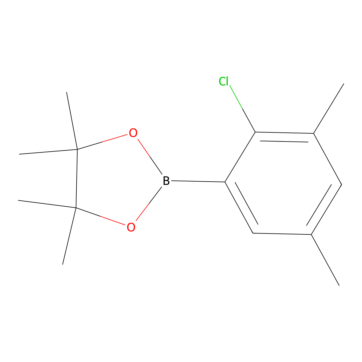 2-(2-Chloro-3,5-dimethylphenyl)-4,4,5,5-tetramethyl-1,3,2-dioxaborolane molecular structure, CAS 1256781-74-4