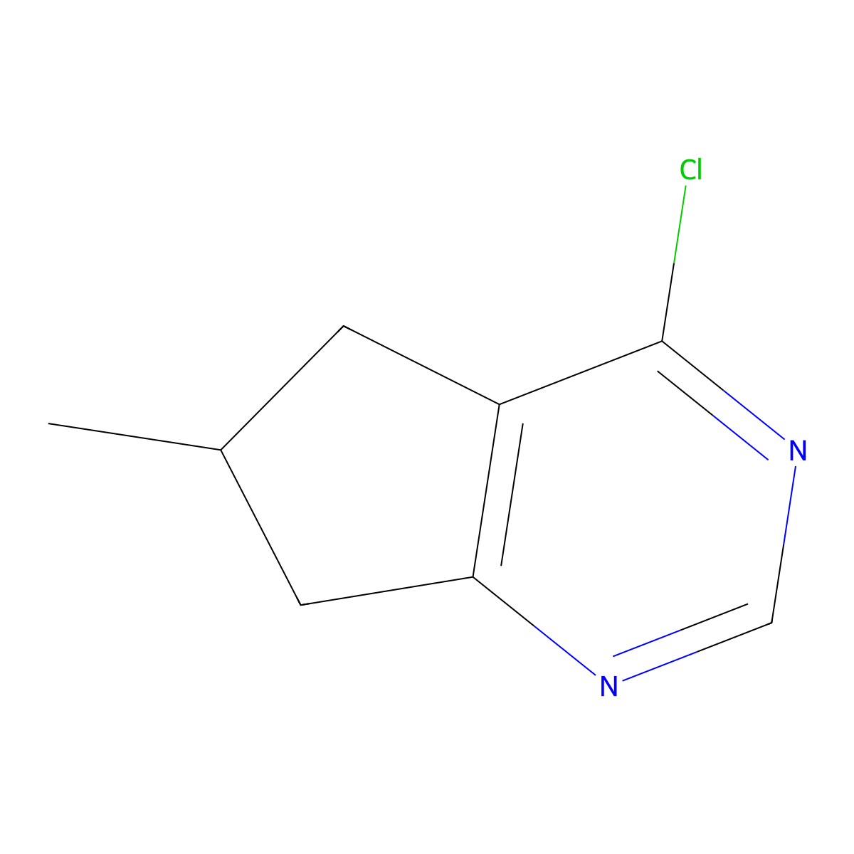 4-Chloro-6-methyl-6,7-dihydro-5H-cyclopenta[D]pyrimidine molecular structure, CAS 1256784-27-6