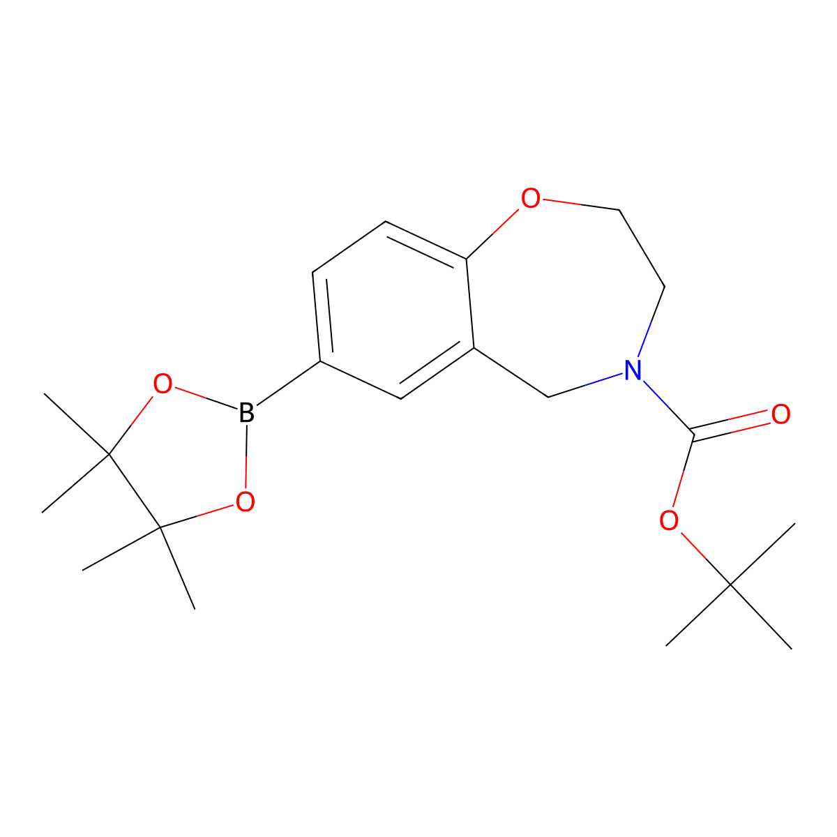 Tert-butyl 7-(tetramethyl-1,3,2-dioxaborolan-2-yl)-2,3,4,5-tetrahydro-1,4-benzoxazepine-4-carboxylate molecular structure, CAS 1256784-52-7