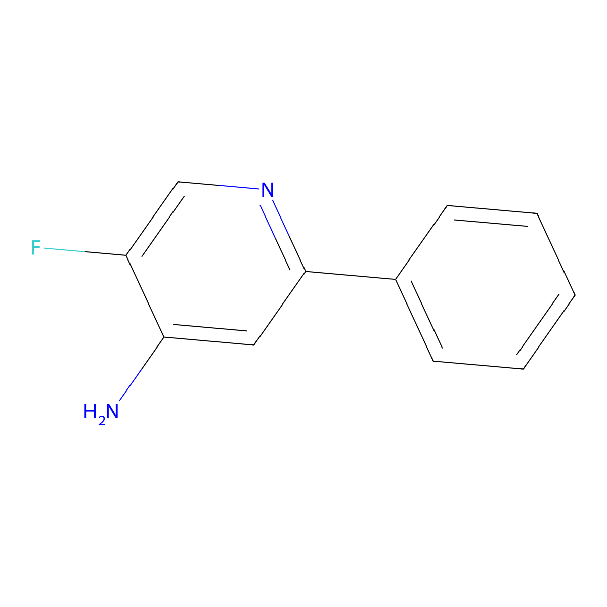 4-Amino-5-fluoro-2-phenylpyridine molecular structure, CAS 1256785-02-0