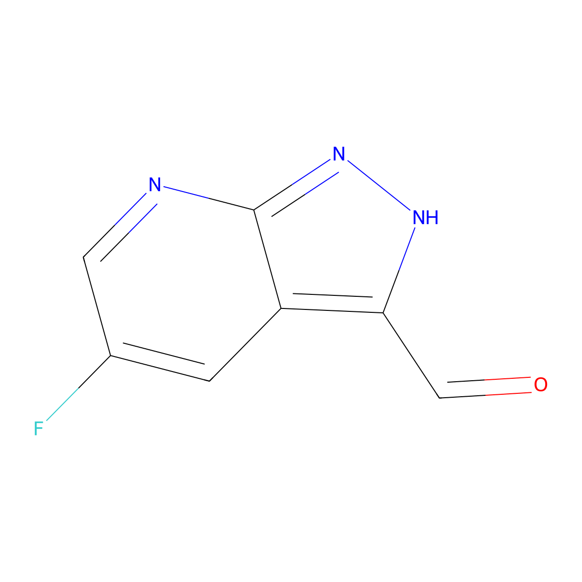 5-Fluoro-1H-pyrazolo[3,4-b]pyridine-3-carbaldehyde molecular structure, CAS 1256785-09-7