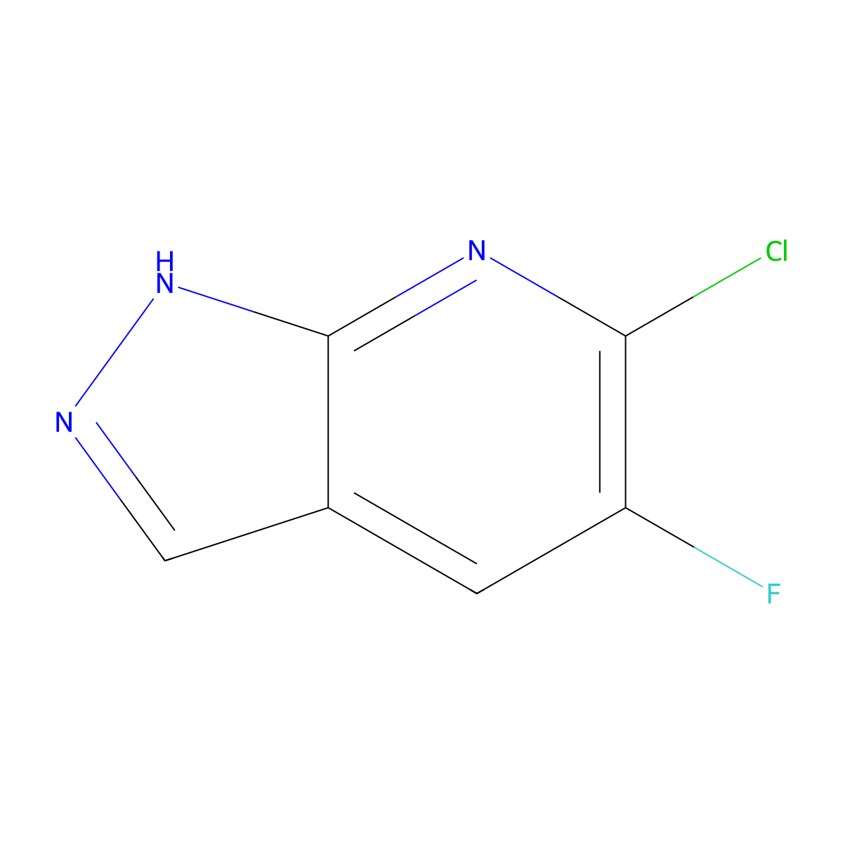 6-Chloro-5-fluoro-1H-pyrazolo[3,4-b]pyridine molecular structure, CAS 1256785-11-1