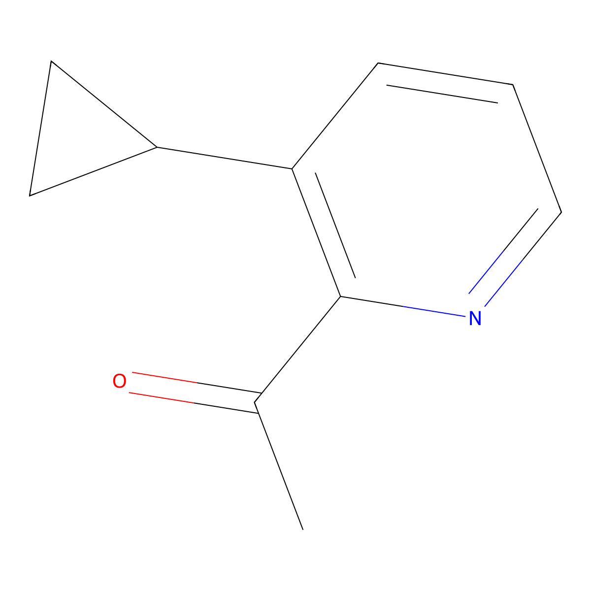 1-(3-Cyclopropylpyridin-2-yl)ethanone molecular structure, CAS 1256785-35-9