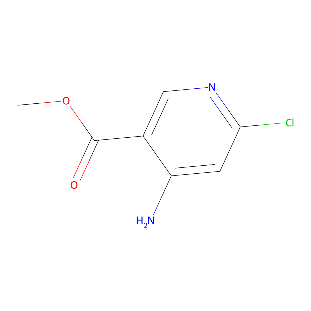Methyl 4-amino-6-chloropyridine-3-carboxylate molecular structure, CAS 1256785-40-6