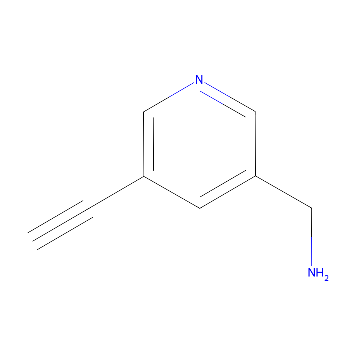 (5-Ethynylpyridin-3-yl)methanamine molecular structure, CAS 1256785-62-2