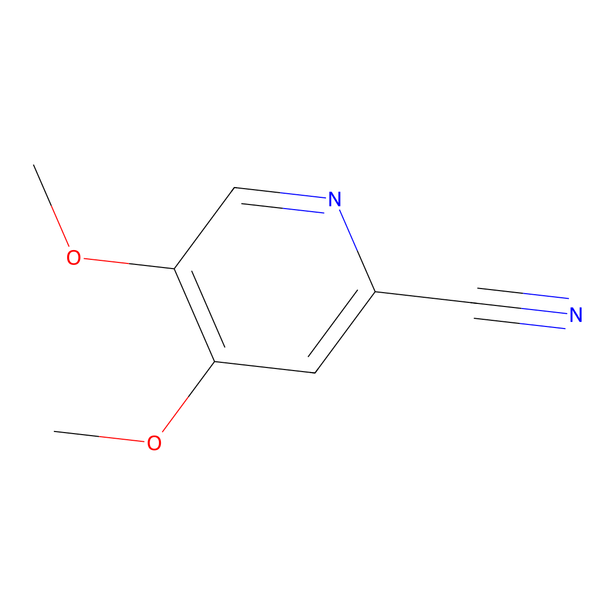 4,5-Dimethoxypyridine-2-carbonitrile molecular structure, CAS 1256785-79-1