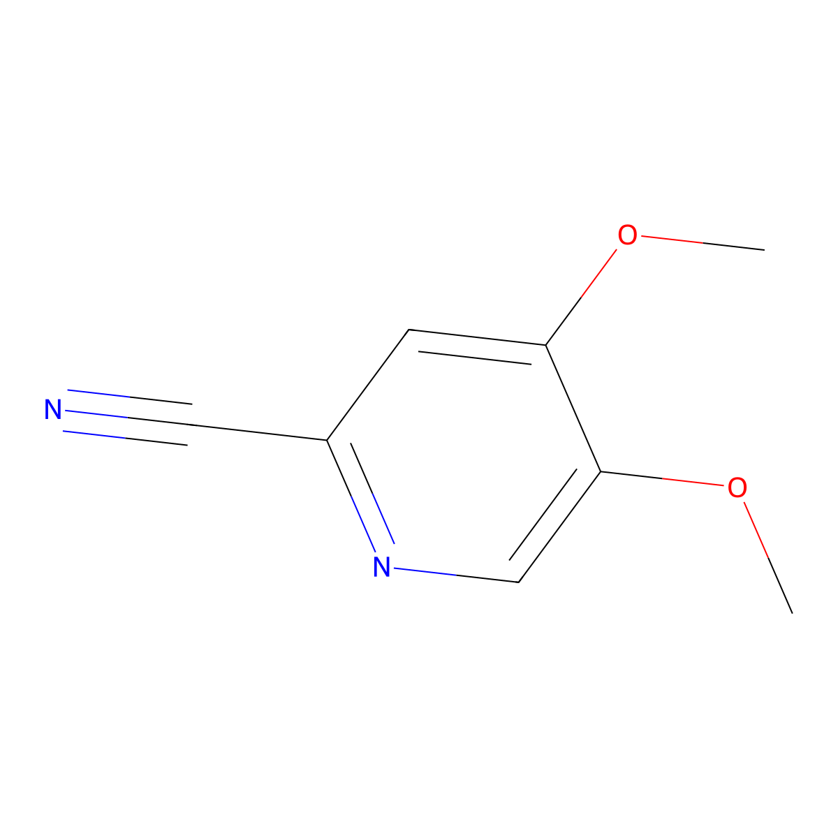 4,5-Dimethoxypyridine-2-carbonitrile molecular structure, CAS 1256785-79-1