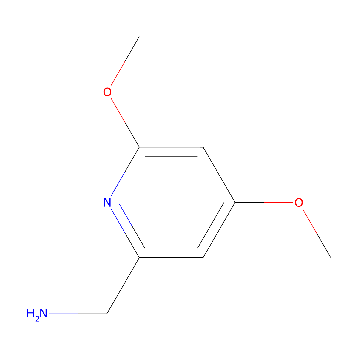(4,6-Dimethoxypyridin-2-yl)methanamine molecular structure, CAS 1256785-98-4