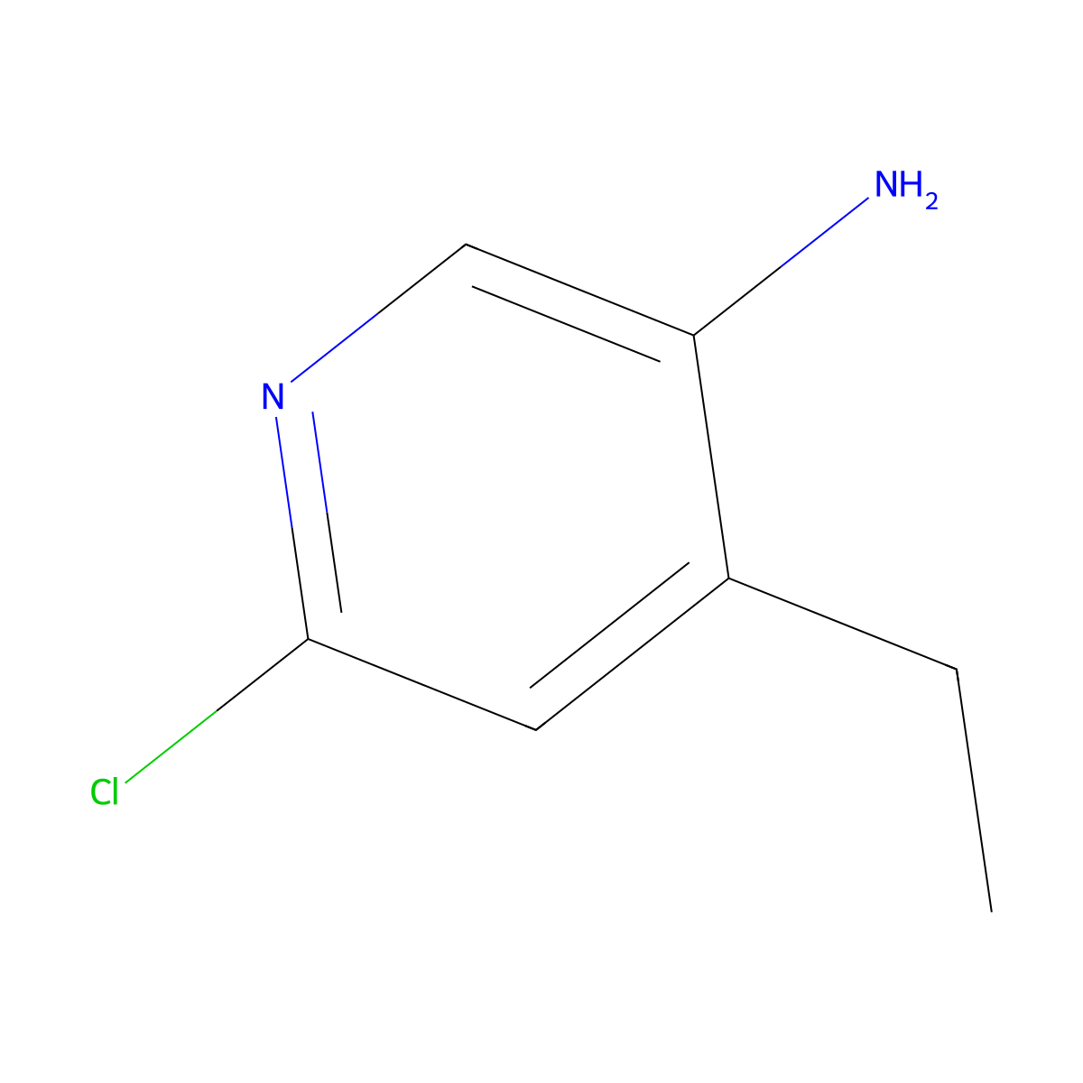 6-Chloro-4-ethylpyridin-3-amine molecular structure, CAS 1256786-02-3