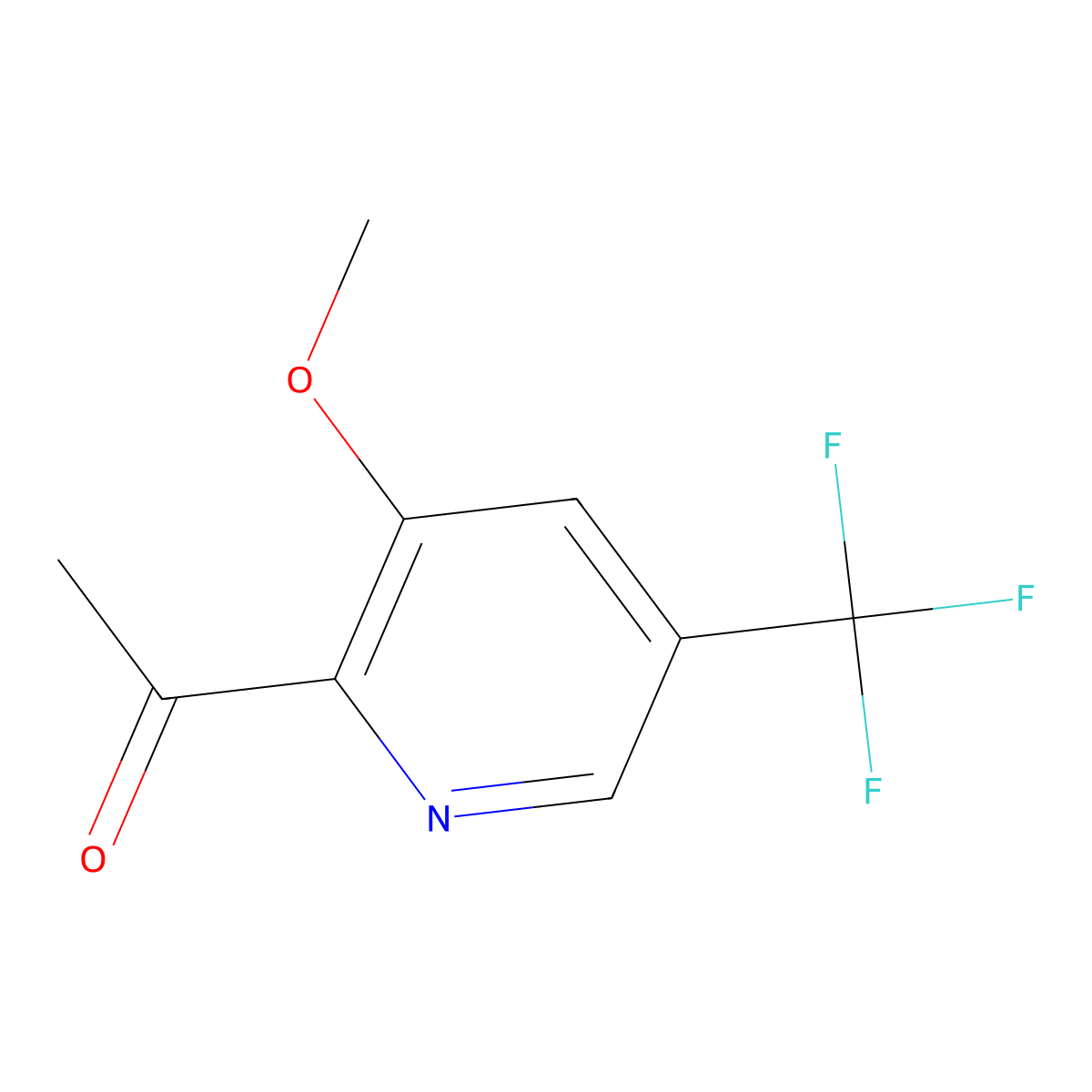 1-(3-Methoxy-5-(trifluoromethyl)pyridin-2-yl)ethanone molecular structure, CAS 1256786-08-9
