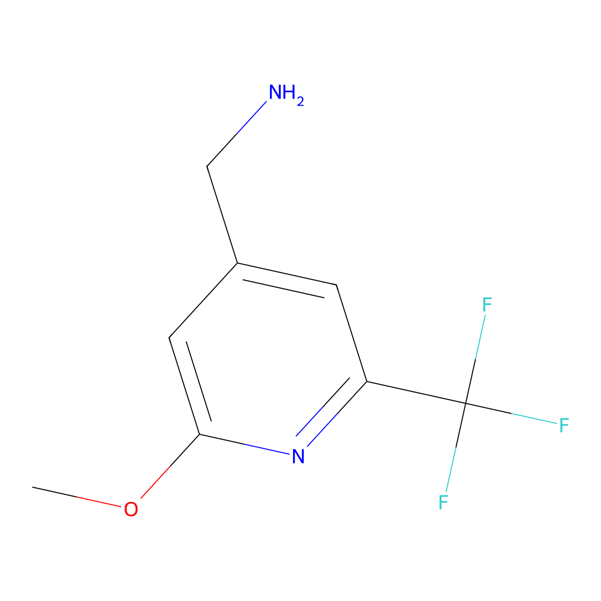 (2-Methoxy-6-(trifluoromethyl)pyridin-4-yl)methanamine molecular structure, CAS 1256786-18-1