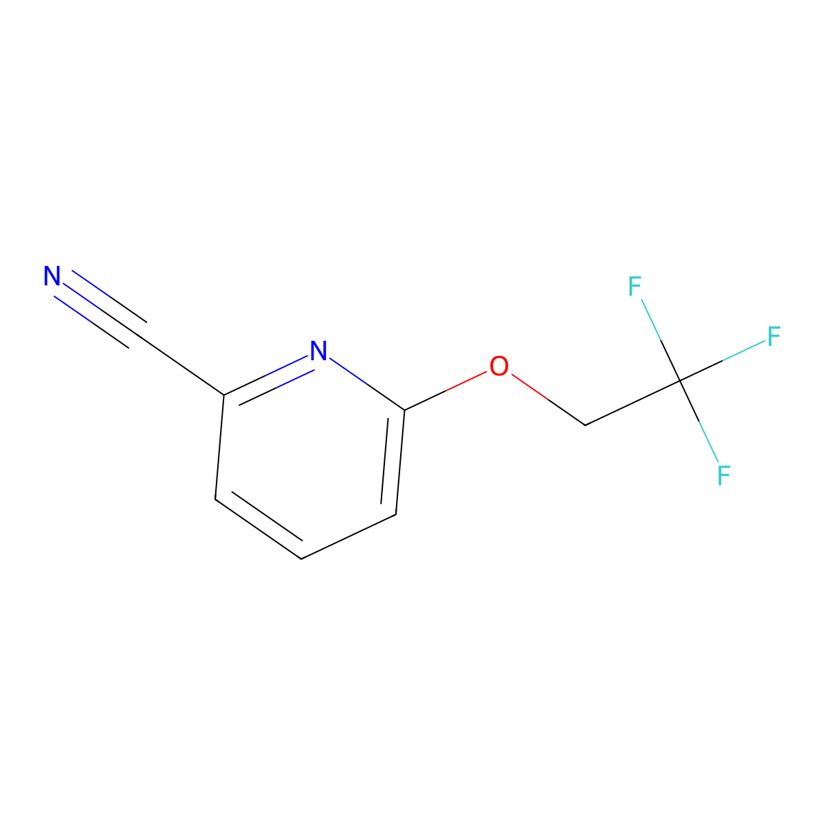 6-(2,2,2-Trifluoroethoxy)pyridine-2-carbonitrile molecular structure, CAS 1256786-21-6