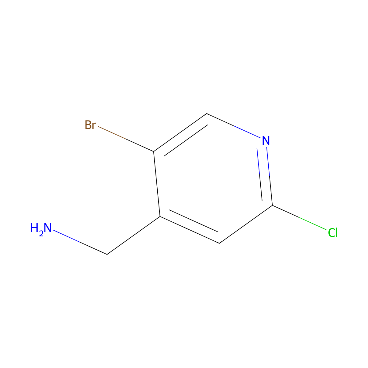 (5-Bromo-2-chloropyridin-4-yl)methanamine molecular structure, CAS 1256786-25-0