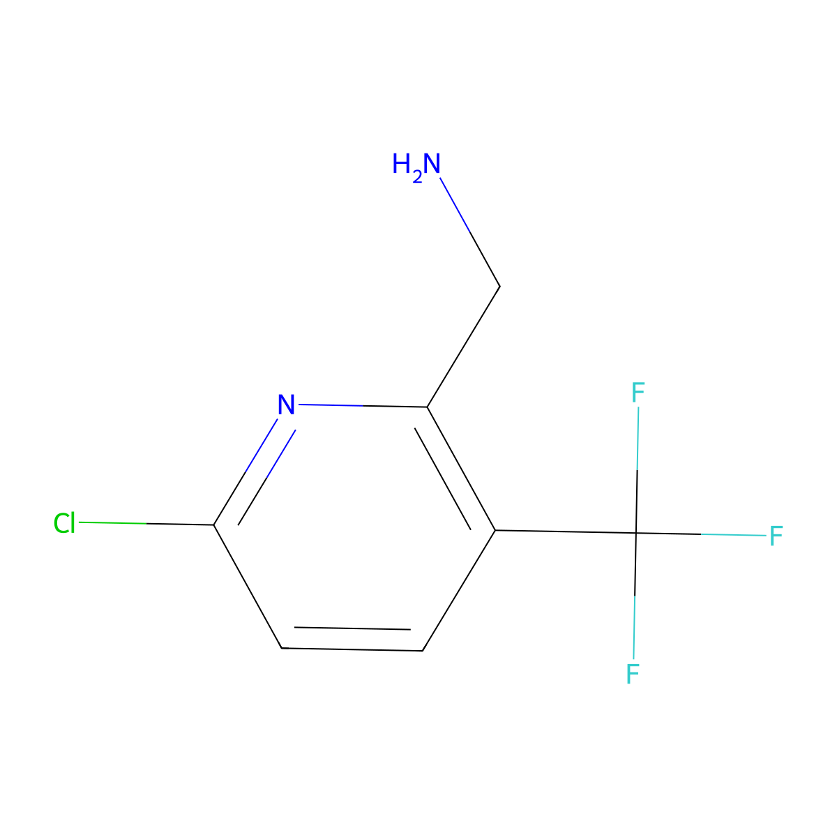 (6-Chloro-3-(trifluoromethyl)pyridin-2-yl)methanamine molecular structure, CAS 1256786-33-0