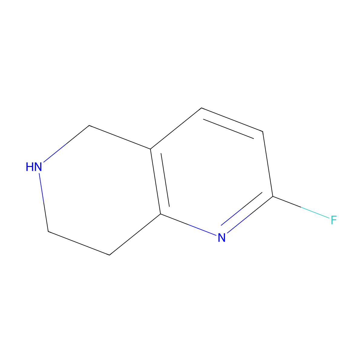 2-Fluoro-5,6,7,8-tetrahydro-1,6-naphthyridine molecular structure, CAS 1256786-37-4