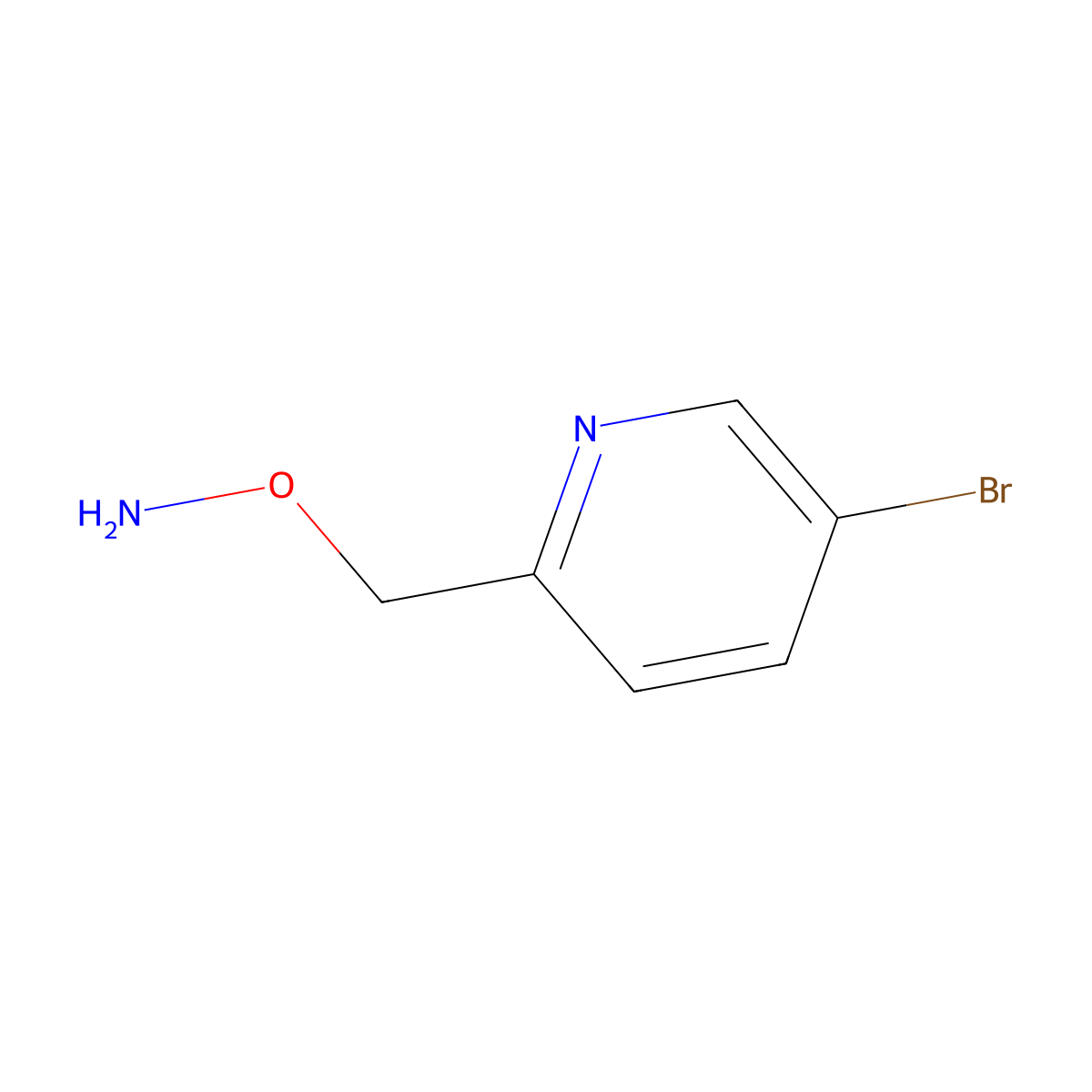 O-[(5-bromopyridin-2-yl)methyl]hydroxylamine molecular structure, CAS 1256786-67-0