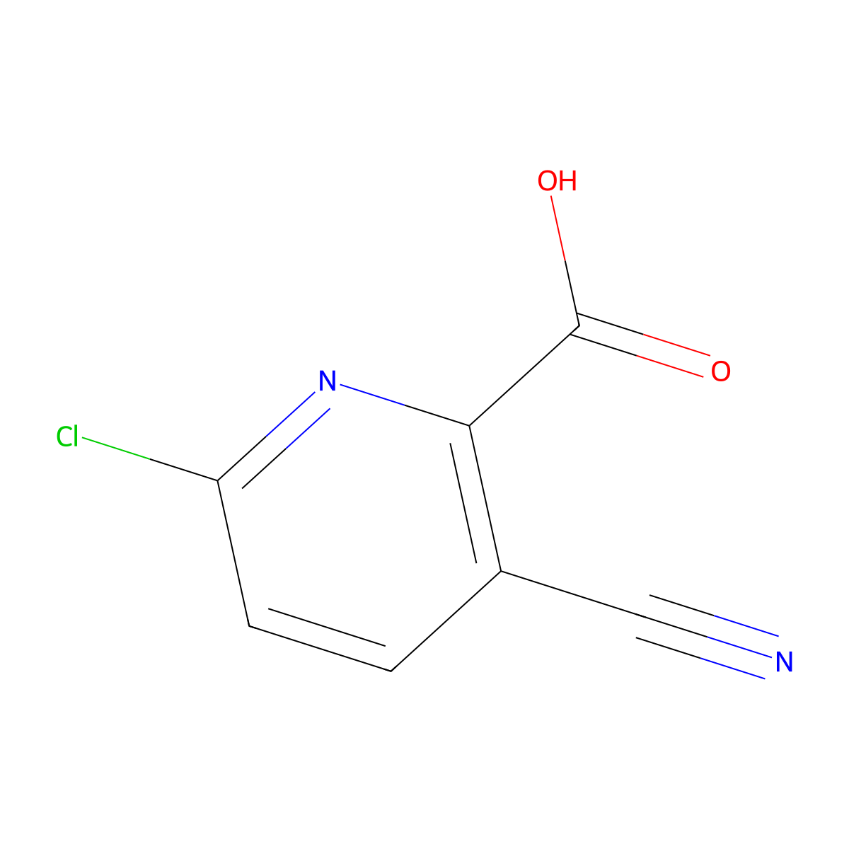 6-Chloro-3-cyanopicolinic acid molecular structure, CAS 1256786-84-1