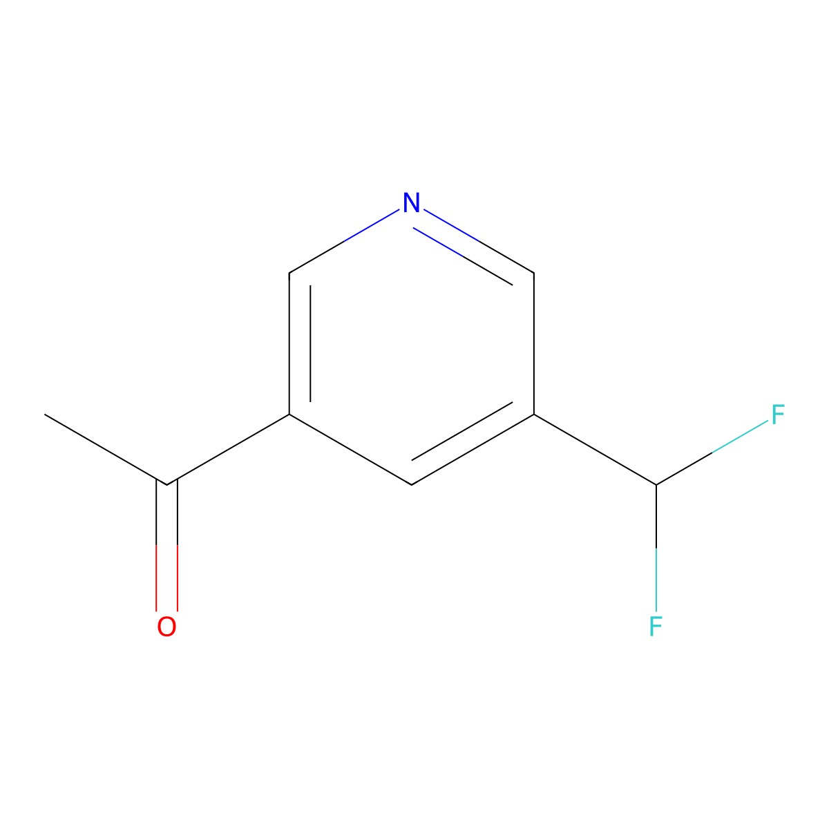 1-(5-(Difluoromethyl)pyridin-3-yl)ethanone molecular structure, CAS 1256786-87-4