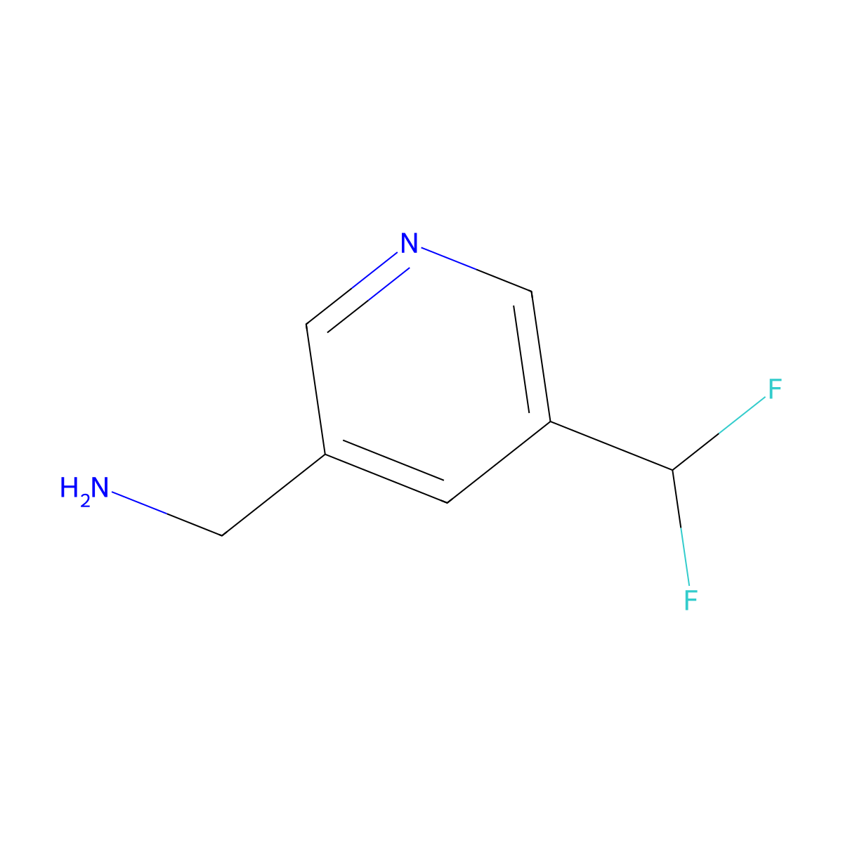 1-[5-(Difluoromethyl)pyridin-3-yl]methanamine molecular structure, CAS 1256786-89-6