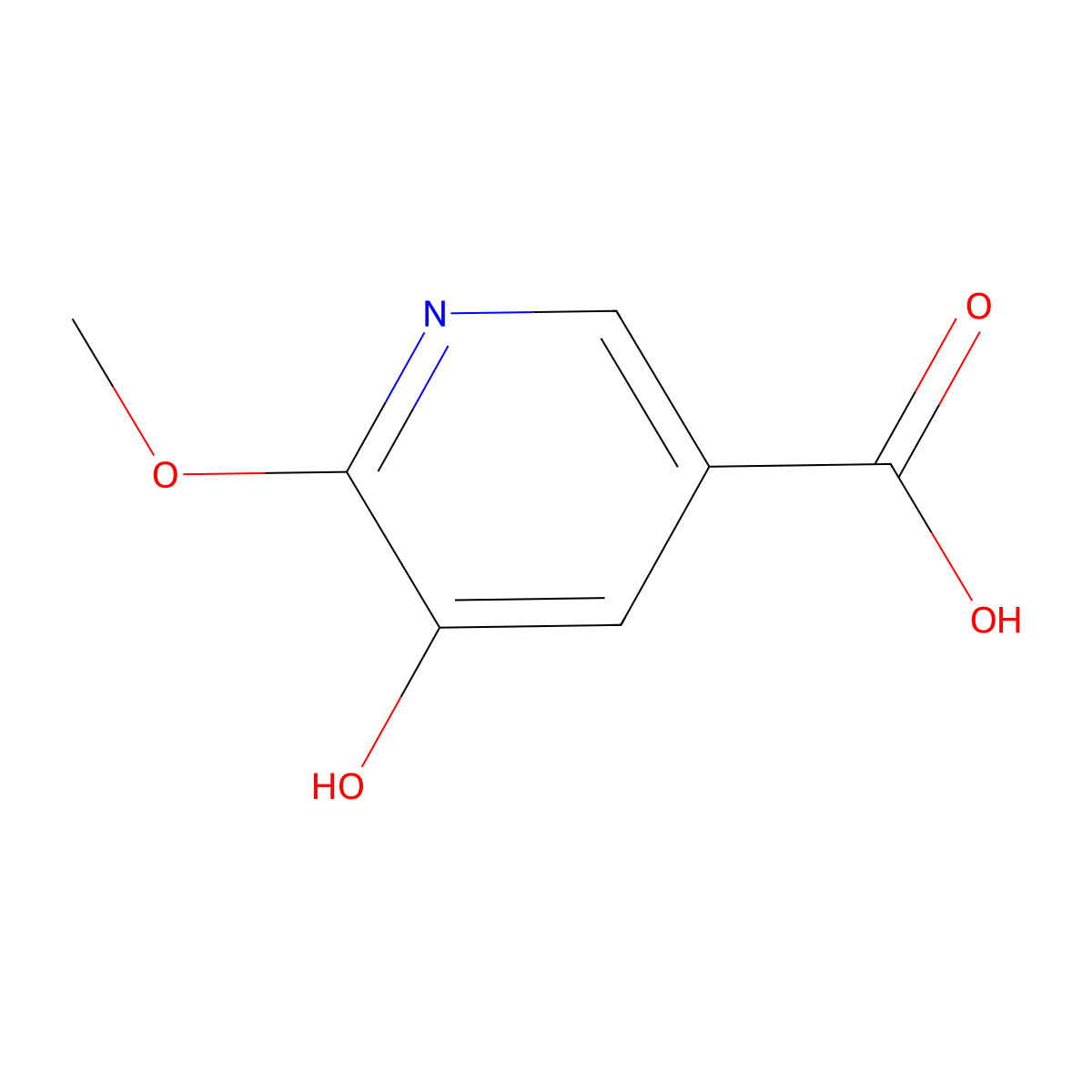 5-Hydroxy-6-methoxynicotinic acid molecular structure, CAS 1256787-06-0