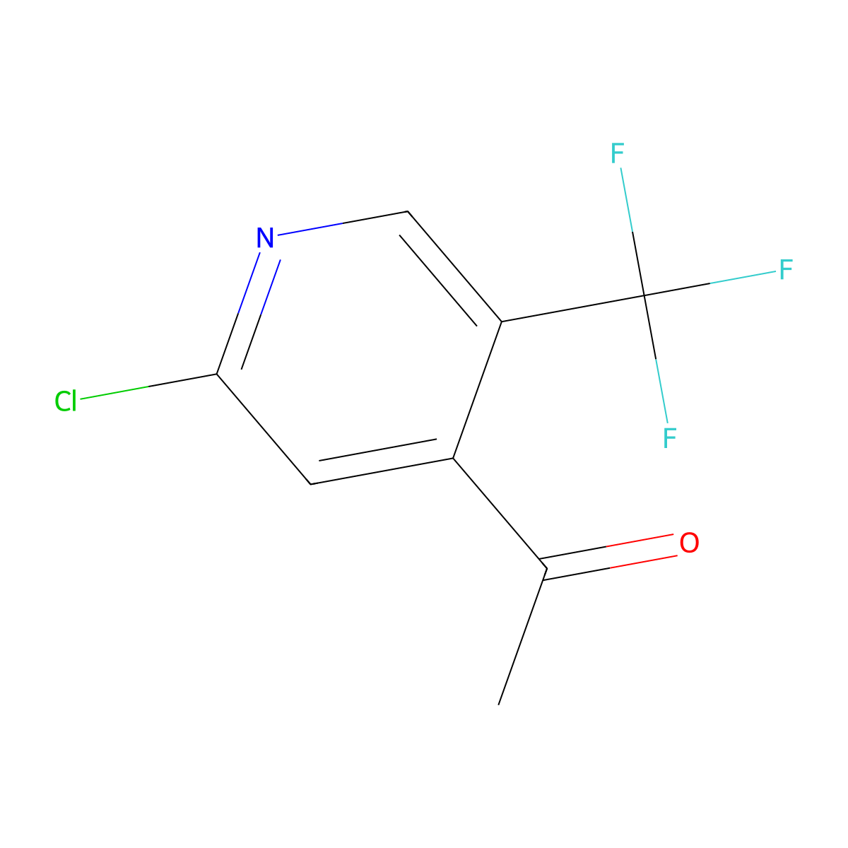1-(2-Chloro-5-(trifluoromethyl)pyridin-4-yl)ethan-1-one molecular structure, CAS 1256787-18-4