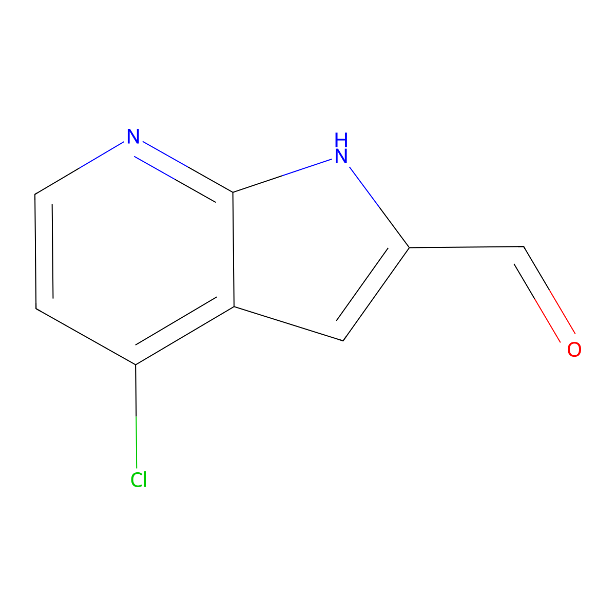 4-Chloro-1H-pyrrolo[2,3-b]pyridine-2-carbaldehyde molecular structure, CAS 1256787-21-9