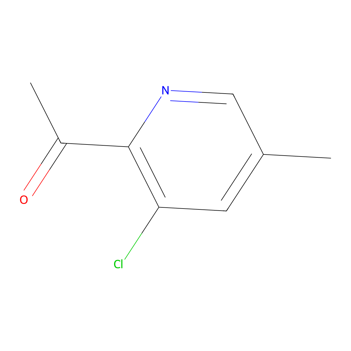 1-(3-Chloro-5-methylpyridin-2-YL)ethan-1-one molecular structure, CAS 1256787-25-3