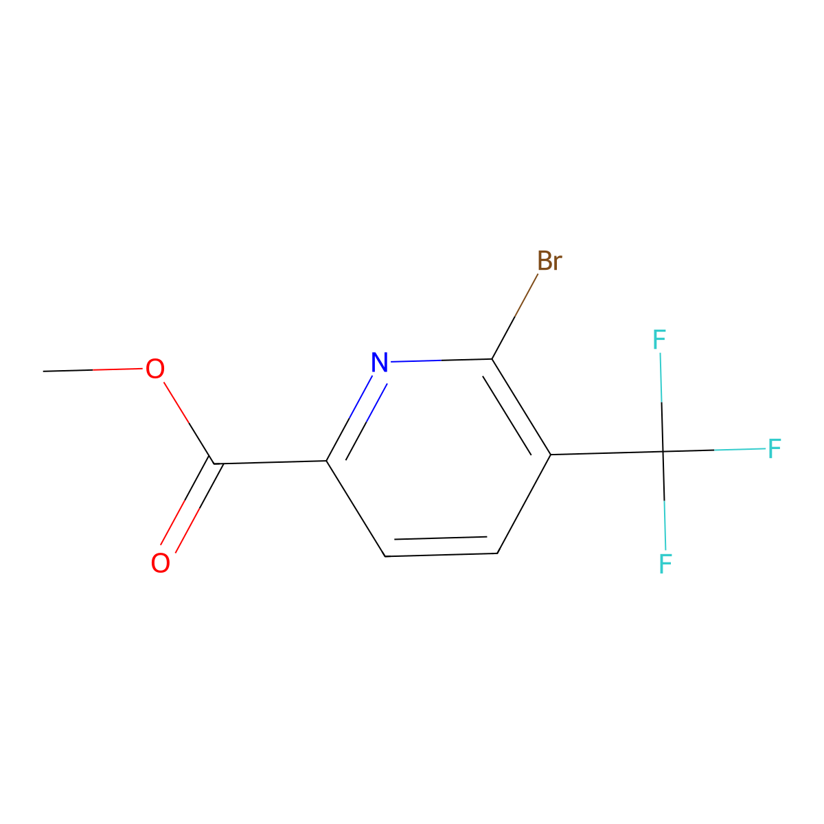 Methyl 6-bromo-5-(trifluoromethyl)picolinate molecular structure, CAS 1256787-29-7