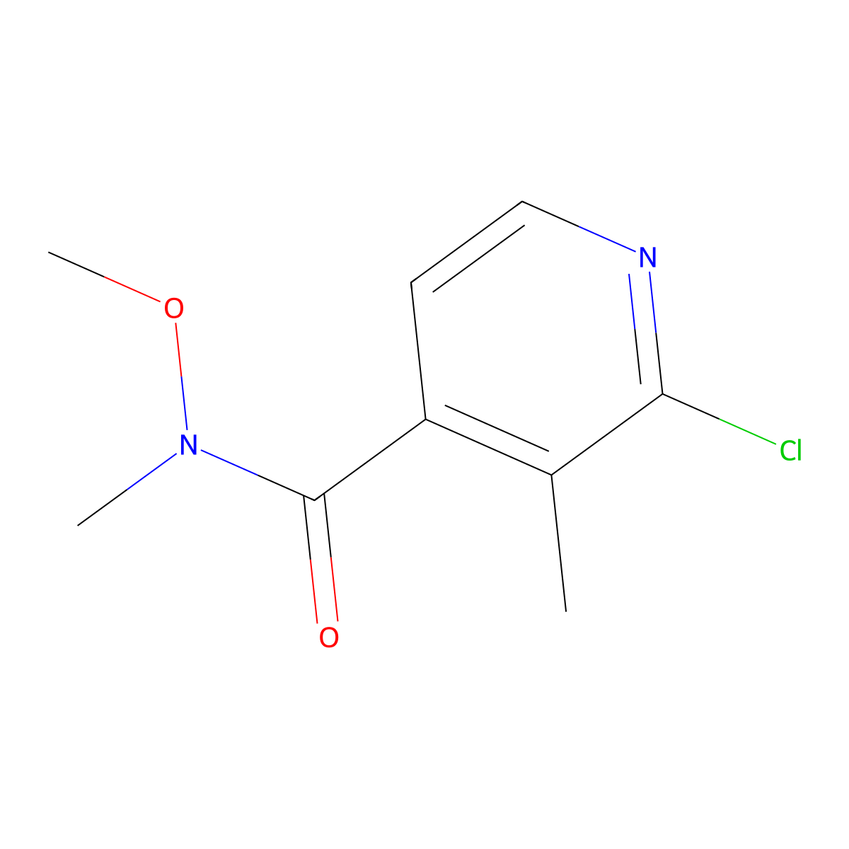 2-Chloro-N-methoxy-N,3-dimethylisonicotinamide molecular structure, CAS 1256787-47-9