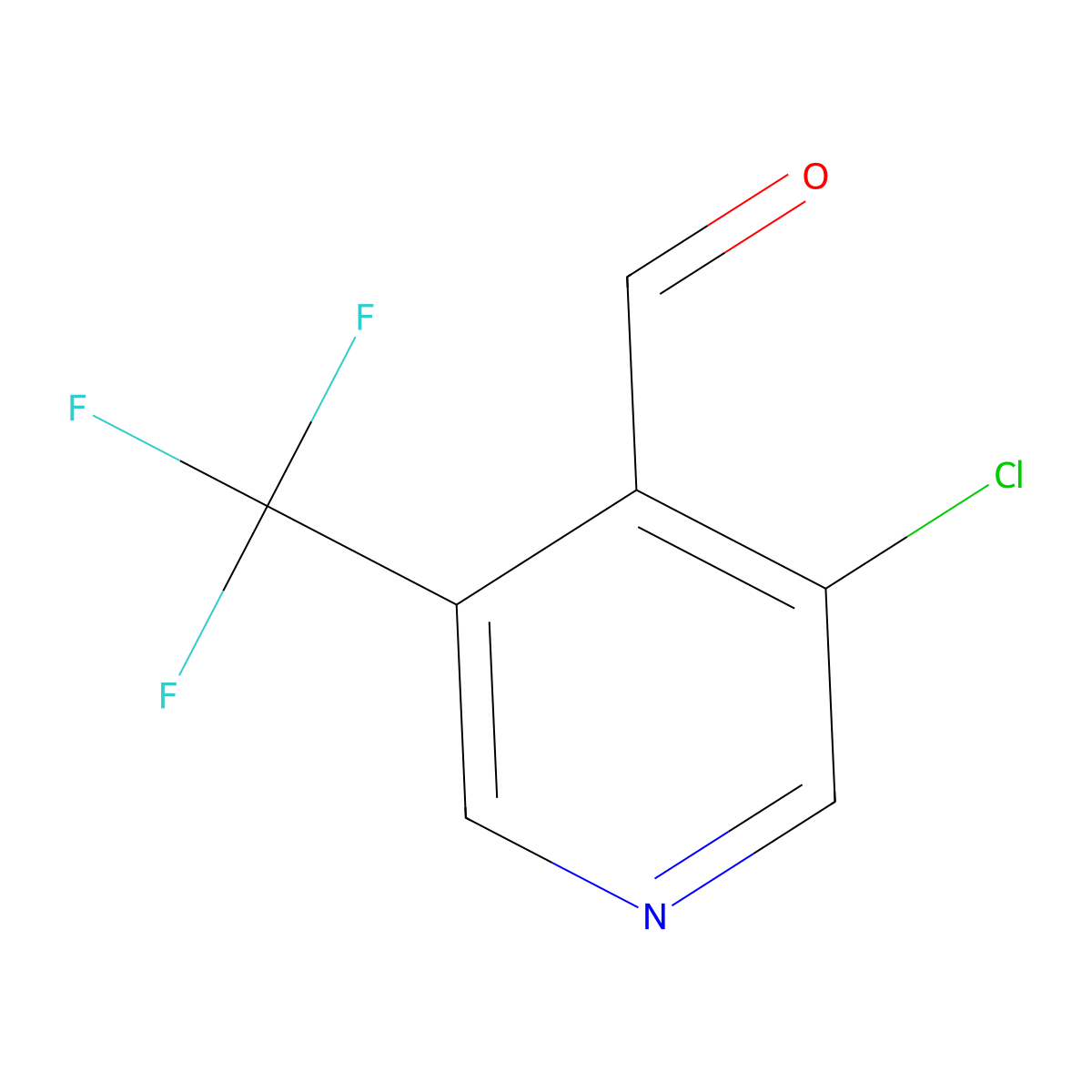 3-Chloro-5-(trifluoromethyl)isonicotinaldehyde molecular structure, CAS 1256787-48-0