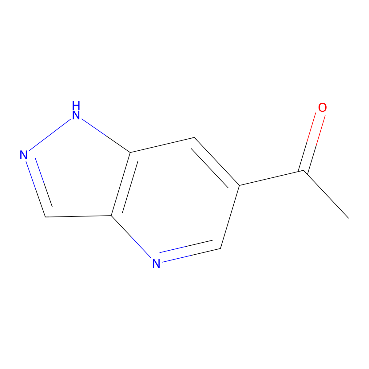 1-(1H-pyrazolo[4,3-b]pyridin-6-yl)ethanone molecular structure, CAS 1256787-55-9