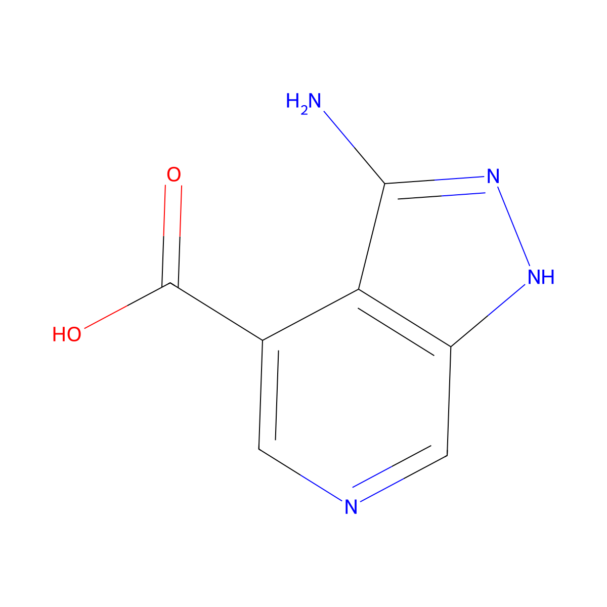 3-amino-1H-pyrazolo[3,4-c]pyridine-4-carboxylic acid molecular structure, CAS 1256787-59-3