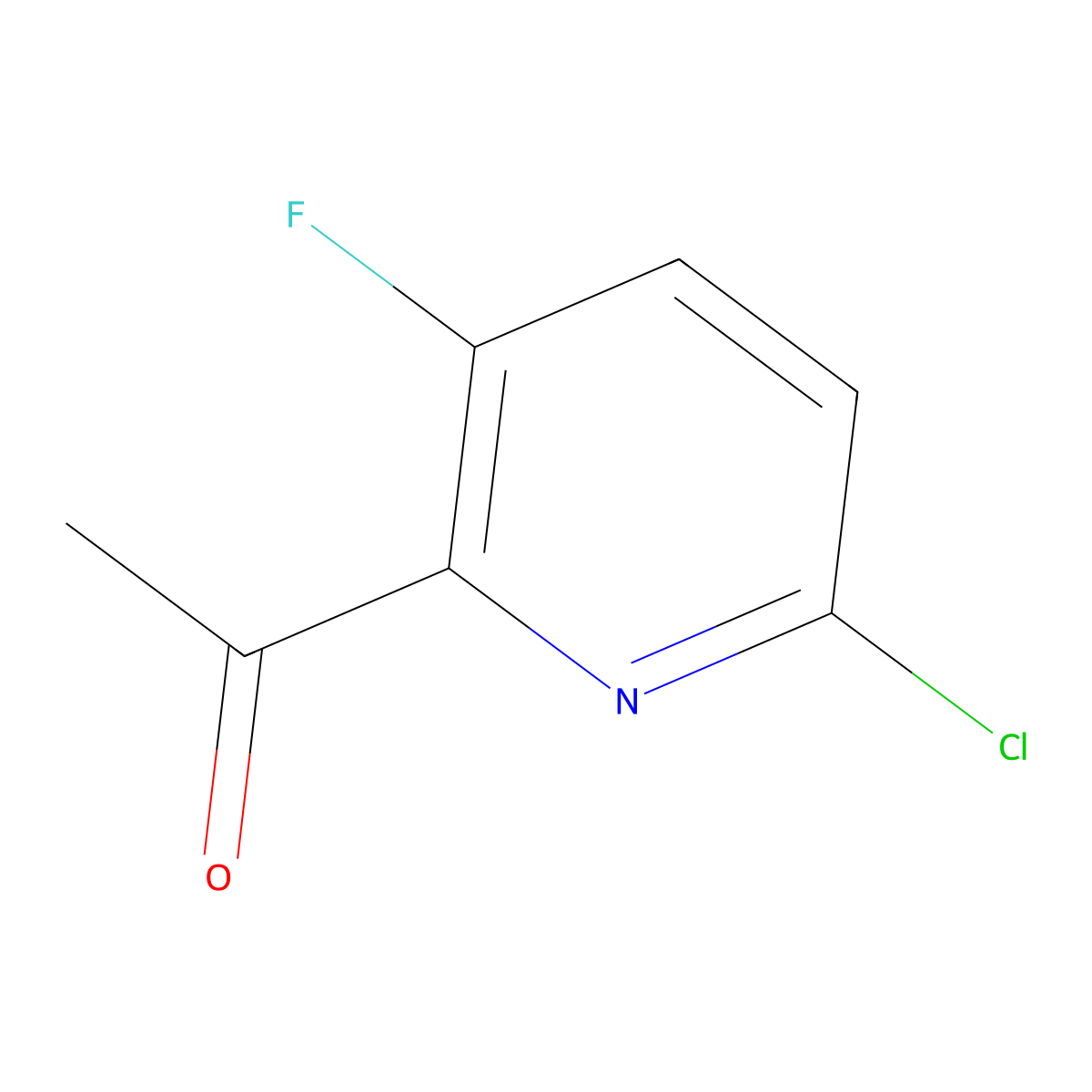 1-(6-Chloro-3-fluoropyridin-2-YL)ethanone molecular structure, CAS 1256787-63-9