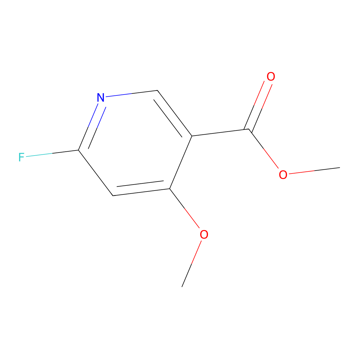 Methyl 6-fluoro-4-methoxynicotinate molecular structure, CAS 1256787-65-1