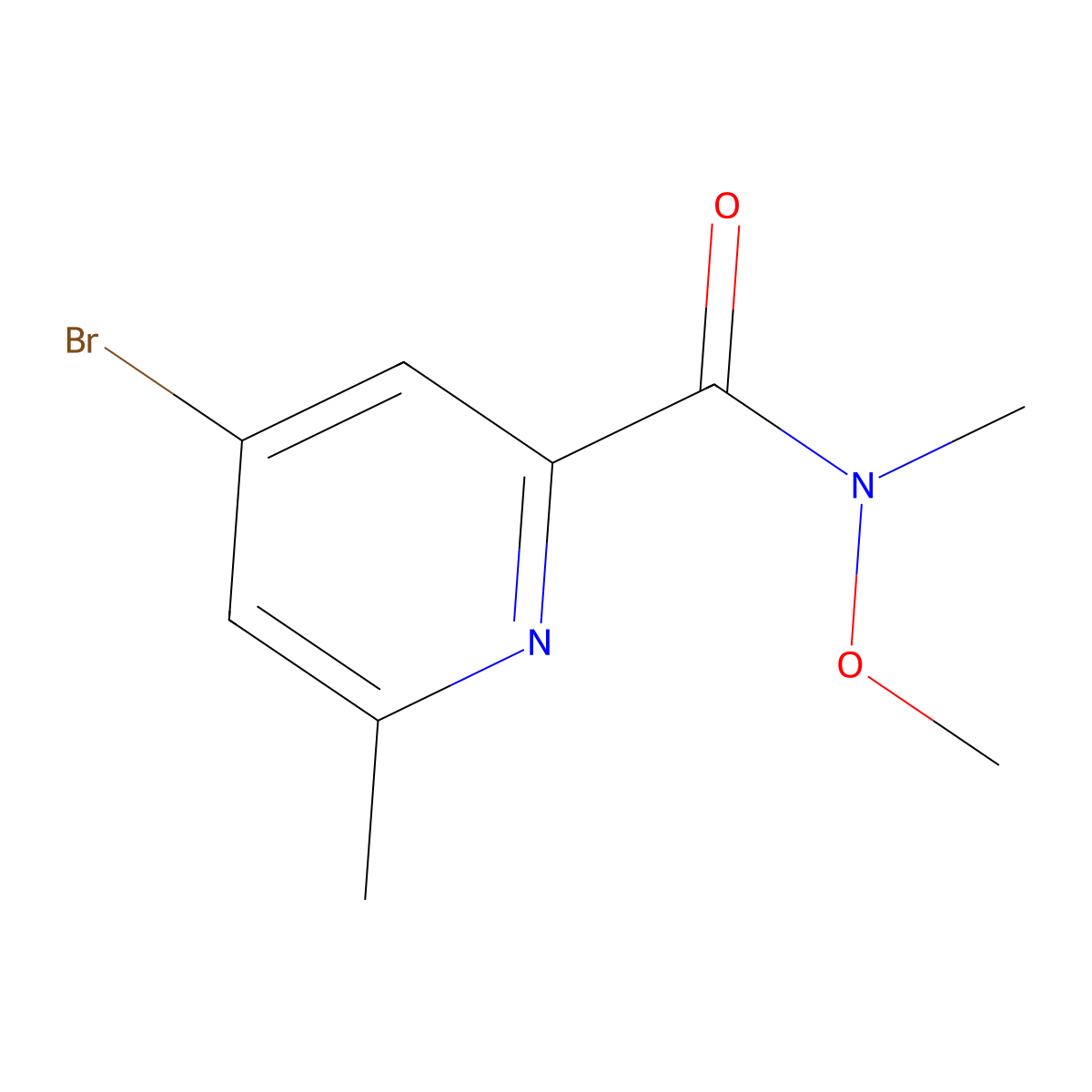 4-Bromo-N-methoxy-N,6-dimethylpicolinamide molecular structure, CAS 1256787-68-4