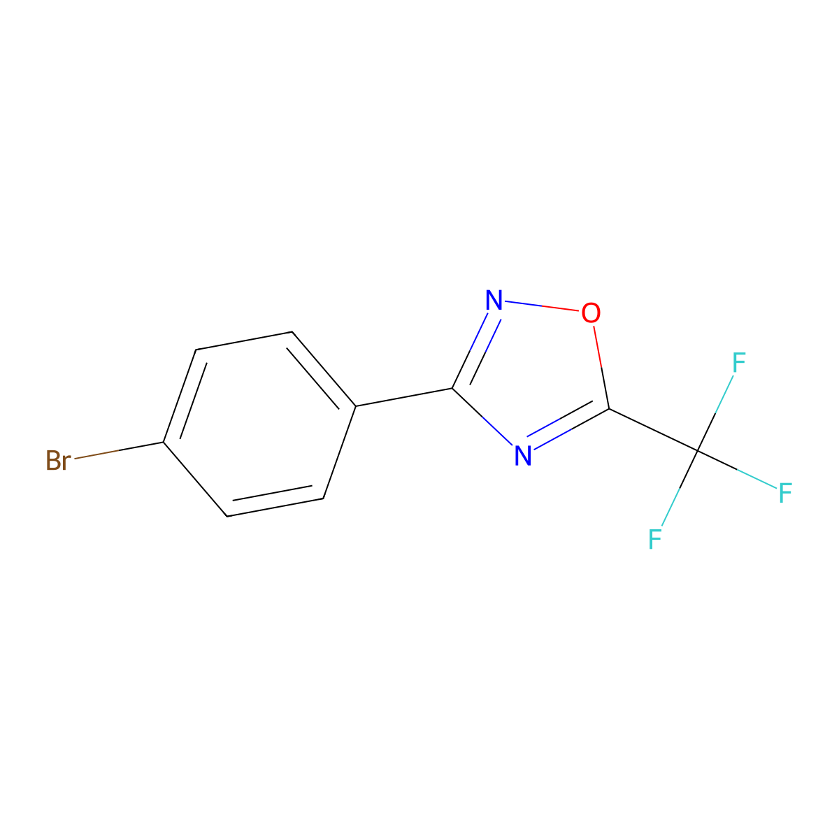 3-(4-Bromophenyl)-5-(trifluoromethyl)-1,2,4-oxadiazole molecular structure, CAS 1256787-75-3