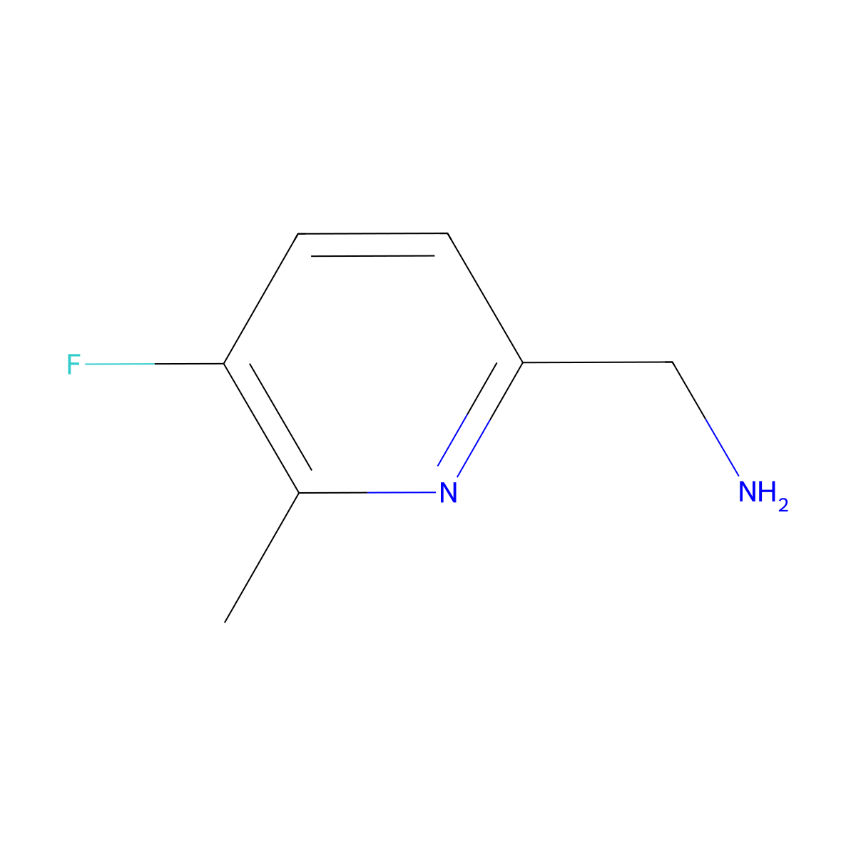 (5-Fluoro-6-methylpyridin-2-YL)methanamine molecular structure, CAS 1256787-77-5