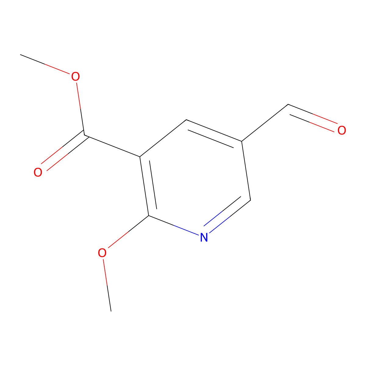 Methyl 5-formyl-2-methoxynicotinate molecular structure, CAS 1256787-78-6