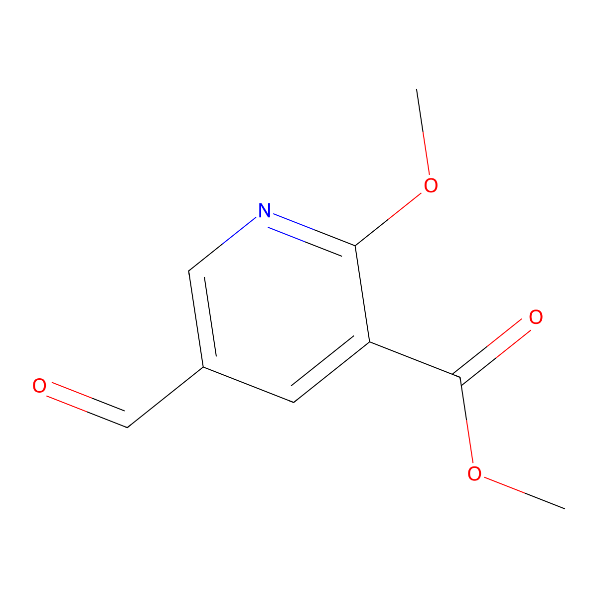 Methyl 5-formyl-2-methoxynicotinate molecular structure, CAS 1256787-78-6