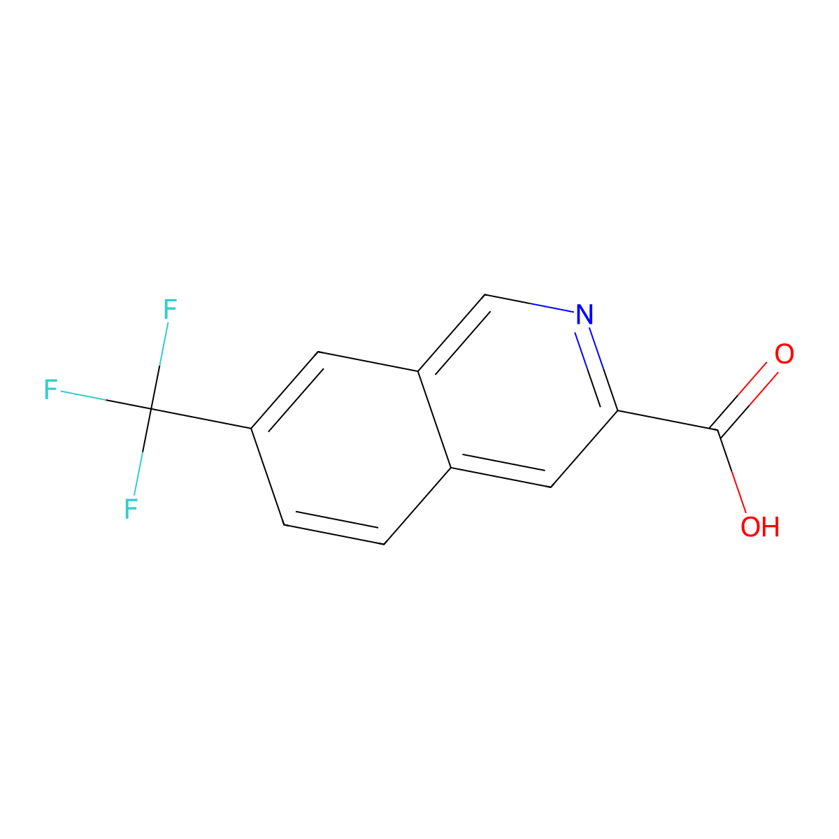 7-(Trifluoromethyl)isoquinoline-3-carboxylic acid molecular structure, CAS 1256787-80-0